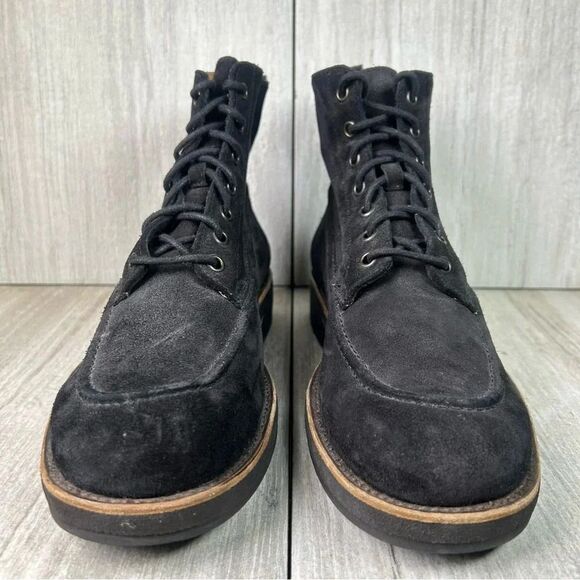 Frye Rainer Black Suede Leather Heeled Lace Up Chukka Ankle Boot Mens Size 7 D - Picture 5 of 10